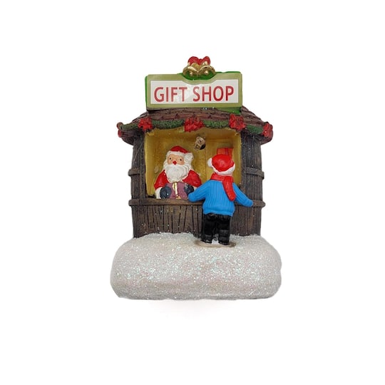 Wizardi 2.15" x 2.95" Christmas Village Holiday Gift Shop